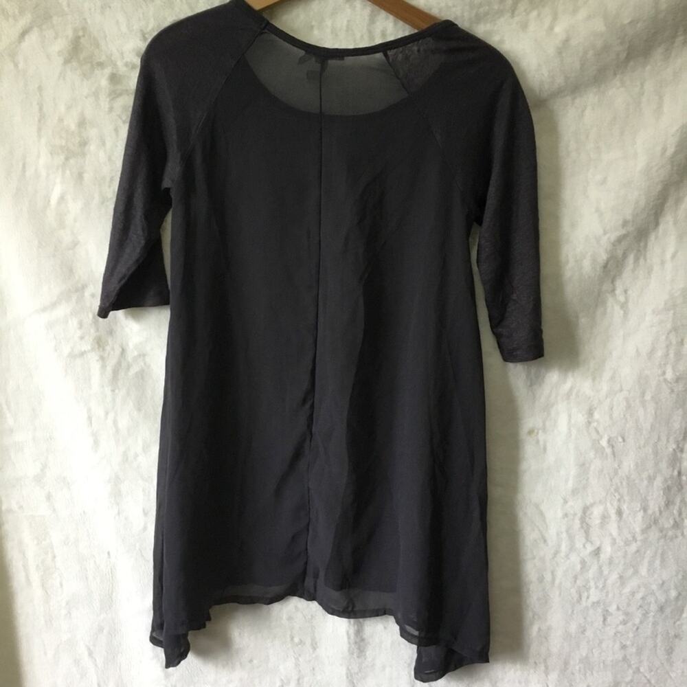 Marseille Gray Sheer Asymmetrical Hem Tunic - Picture 11 of 16